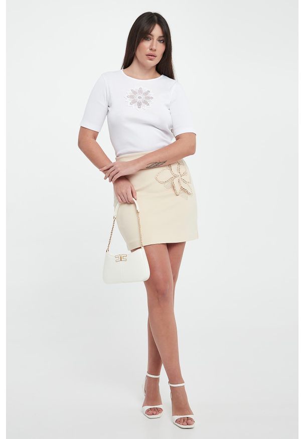 Twinset Milano - T-shirt damski z haftem TWINSET. Wzór: haft