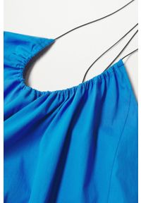 mango - Mango Sukienka Buba midi prosta. Okazja: na co dzień. Kolor: niebieski. Materiał: tkanina, bawełna. Długość rękawa: na ramiączkach. Wzór: gładki. Typ sukienki: proste. Styl: casual. Długość: midi #5