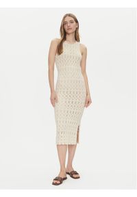Vero Moda Sukienka letnia Fabienne 10317250 Beżowy Slim Fit. Kolor: beżowy. Materiał: bawełna, syntetyk. Sezon: lato #1