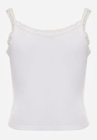 Renee - Biały Bawełniany Top z Koronką i Guzikami przy Dekolcie Berinde. Okazja: na co dzień. Kolor: biały. Materiał: bawełna, koronka. Wzór: koronka. Styl: casual, elegancki #3