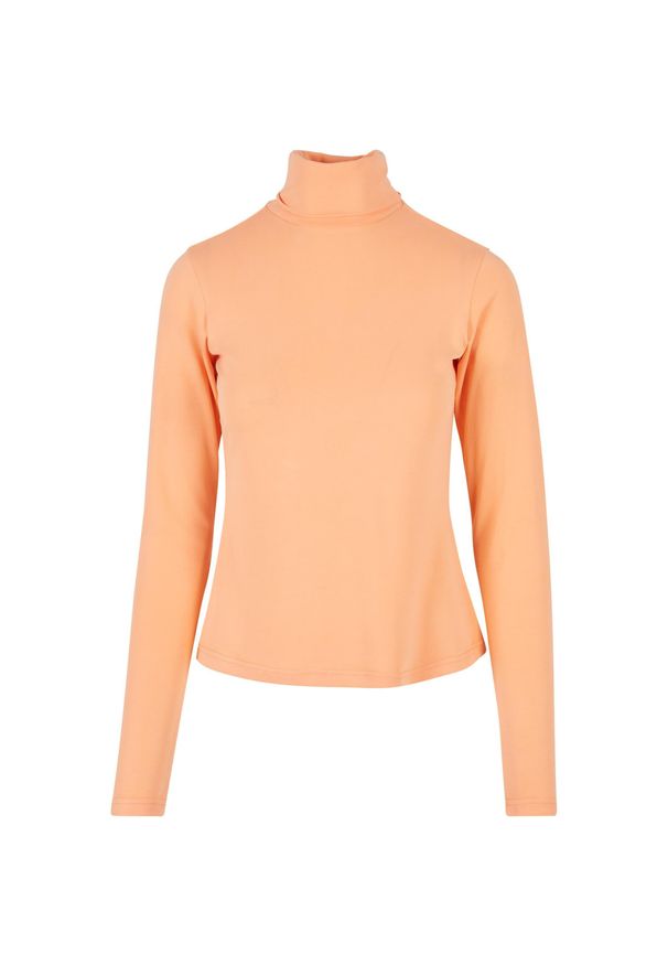 Damska bluza z długim rękawem z golfem z modalu Urban Classics. Typ kołnierza: golf. Kolor: różowy. Materiał: polar. Długość rękawa: długi rękaw. Długość: długie. Sezon: zima. Sport: golf