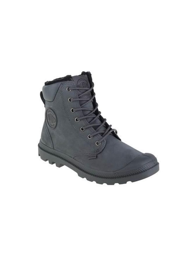 Buty do chodzenia męskie Palladium Pampa Sport Cuff Wps. Wysokość cholewki: za kostkę. Zapięcie: sznurówki. Kolor: szary. Materiał: materiał, syntetyk. Szerokość cholewki: normalna. Sport: turystyka piesza