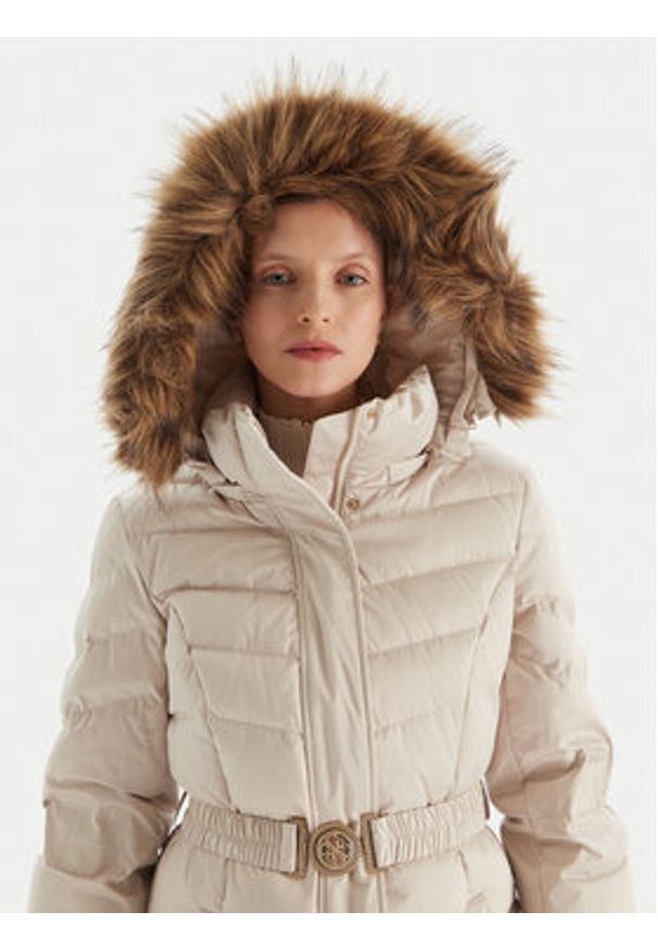 Guess Kurtka puchowa W5BL29 W2802 Écru Regular Fit. Materiał: syntetyk