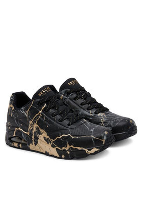 skechers - Skechers Sneakersy Street™ Uno 155584/BBK Czarny. Kolor: czarny. Materiał: skóra