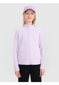 4f - 4F Polar slim ze stójką dziewczęcy - fioletowy 152 (11-12 lat). Typ kołnierza: kołnierzyk stójkowy. Kolor: fioletowy. Materiał: polar. Wzór: gładki. Sezon: lato. Sport: turystyka piesza, wspinaczka, snowboard, narciarstwo #1