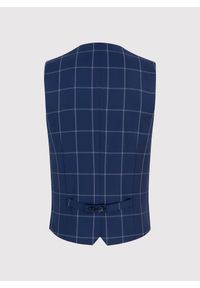 Pako Lorente - PAKO LORENTE – Granatowa kamizelka w jasną kratę. Okazja: na ślub cywilny, na wesele. Kolor: niebieski #6