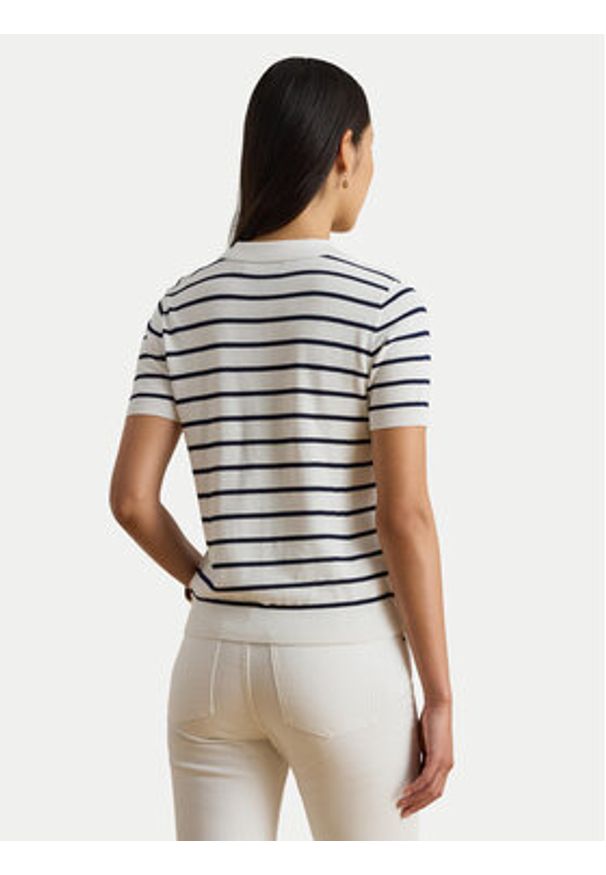 Lauren Ralph Lauren - LAUREN RALPH LAUREN Polo 200P03506001 Biały Slim Fit. Typ kołnierza: polo. Kolor: biały. Materiał: bawełna