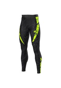 EXTREME HOBBY - Legginsy sportowe męskie NEO. Kolor: zielony. Materiał: elastan, poliester