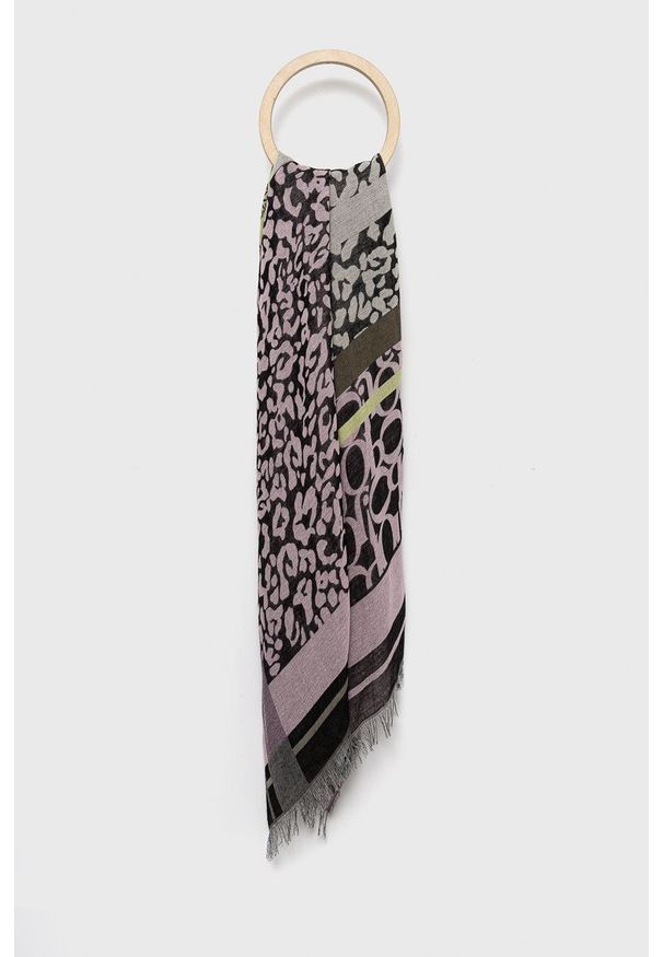 JOOP! - Joop! szal damski kolor różowy wzorzysty. Kolor: różowy. Materiał: tkanina