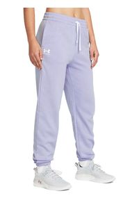 Under Armour - Spodnie dresowe damskie UNDER ARMOUR Rival Terry Joggers. Kolor: fioletowy. Materiał: dresówka #2
