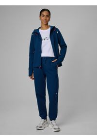 4f - 4F Bluza dresowa slim z kapturem damska - turkusowa L. Okazja: na co dzień. Typ kołnierza: kaptur. Kolor: turkusowy. Materiał: dresówka. Styl: casual #2