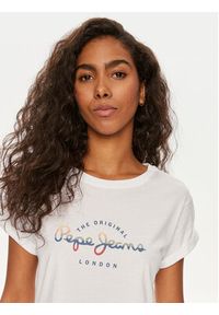 Pepe Jeans T-Shirt Evette PL505880 Biały Regular Fit. Kolor: biały. Materiał: bawełna #3