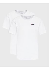 Fila Komplet 2 t-shirtów Bari FAW0139 Biały Regular Fit. Kolor: biały. Materiał: bawełna