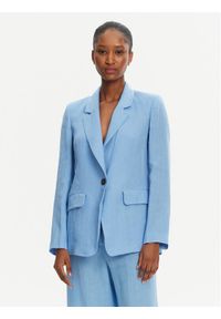 Marella Marynarka Orata 2515041082 Błękitny Regular Fit. Kolor: niebieski. Materiał: len #1
