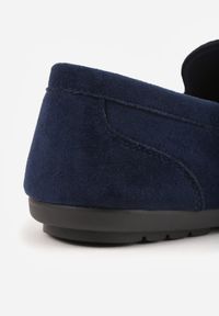 Born2be - Granatowe Klasyczne Półbuty Mokasyny z Imitacji Zamszu Cilippe. Okazja: na co dzień, na spacer, na spotkanie biznesowe, do pracy. Kolor: niebieski. Materiał: zamsz. Styl: klasyczny #2