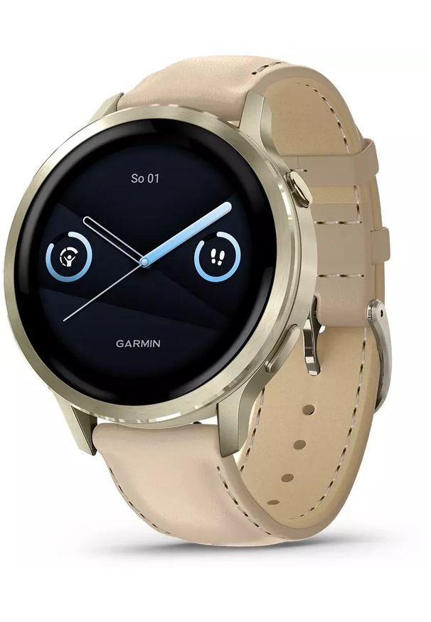 GARMIN - Zegarek sportowy Garmin Venu 4 - 41 mm Beżowy (010-03013-03). Kolor: beżowy. Styl: sportowy