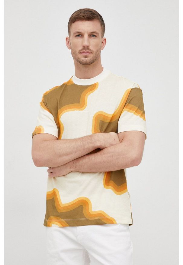 Liu Jo t-shirt bawełniany kolor zielony wzorzysty. Kolor: zielony. Materiał: bawełna