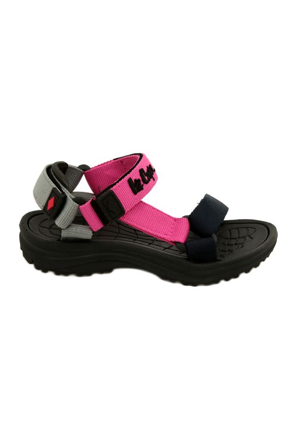 Sandały buty dziewczęce wkładka piankowa Lee Cooper LCW-22-34-0951K granatowe różowe szare. Zapięcie: rzepy. Kolor: różowy, szary, wielokolorowy, niebieski. Materiał: kauczuk, materiał. Sezon: lato