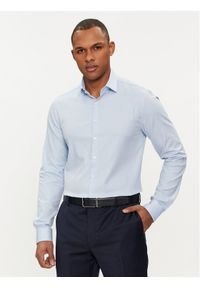 Calvin Klein Koszula Tonal Structure K10K112592 Niebieski Slim Fit. Kolor: niebieski. Materiał: bawełna #1