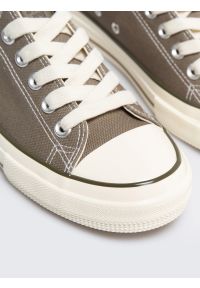 Big-Star - Trampki męskie niskie khaki RR174617 303. Okazja: na spacer, do pracy, na co dzień. Wysokość cholewki: przed kostkę. Kolor: zielony. Materiał: materiał. Szerokość cholewki: normalna. Styl: elegancki, casual, klasyczny #6