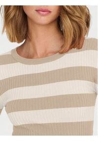 JDY Sweter Plum 15277223 Beżowy Regular Fit. Kolor: beżowy. Materiał: wiskoza #3