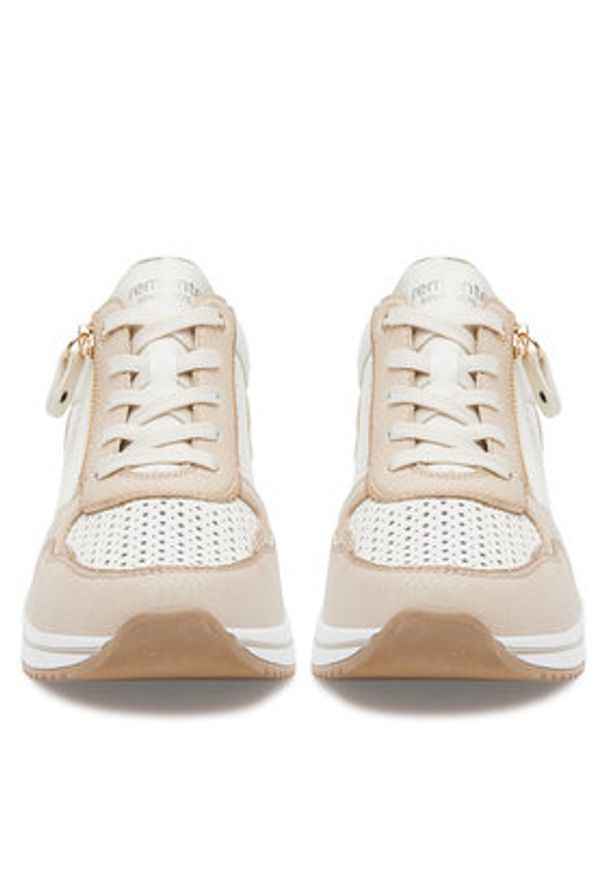 Remonte Sneakersy D0T14-81 Beżowy. Kolor: beżowy. Materiał: skóra, syntetyk