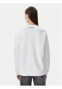 Karl Lagerfeld - KARL LAGERFELD Bluza A1W20076 Biały Relaxed Fit. Typ kołnierza: dekolt w karo. Kolor: biały. Materiał: bawełna