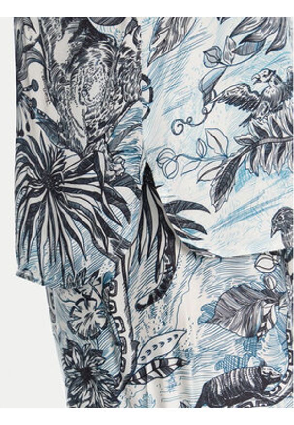 Just Cavalli Top 78PAH640 Niebieski Regular Fit. Kolor: niebieski. Materiał: wiskoza