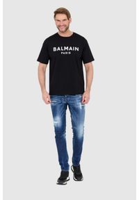 Balmain - BALMAIN Czarny t-shirt męski z logo. Kolor: czarny #2