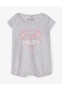 Kenzo kids - KENZO KIDS - Szare śpioszki Elephant 0-2 lat. Kolor: szary. Materiał: bawełna. Wzór: nadruk #1