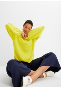 bonprix - Wygodne spodnie culotte z dzianiny punto di roma. Kolor: niebieski. Materiał: dzianina. Styl: elegancki