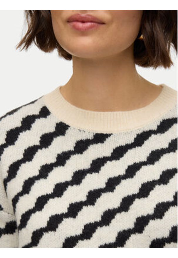 Vero Moda Sweter Lara 10310862 Beżowy Regular Fit. Kolor: beżowy. Materiał: syntetyk