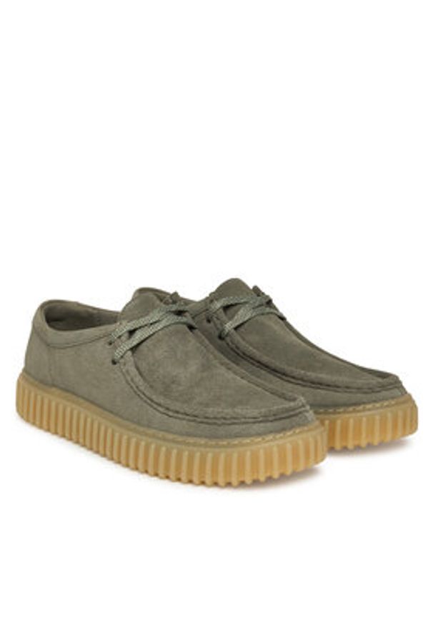 Clarks Półbuty Torhill Lo 26184642 Zielony. Kolor: zielony. Materiał: zamsz, skóra