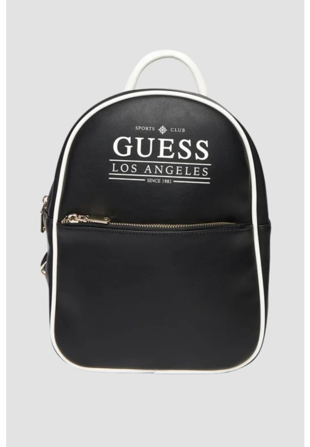Guess - GUESS Czarny damski plecak Fancy Backpack. Kolor: czarny. Materiał: poliamid