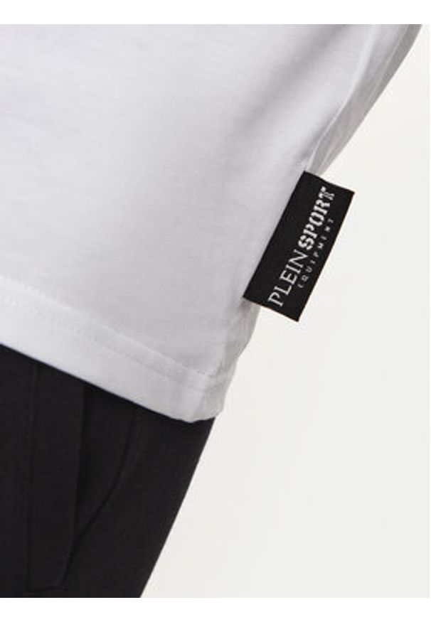 Plein Sport T-Shirt AADC MTK7940 STE001N Biały Regular Fit. Kolor: biały. Materiał: bawełna. Styl: sportowy