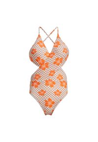 Roxy - Jednoczęściowy strój kąpielowy dla Kobiety MINI HULA WRAP HL Brązowy. Kolor: brązowy. Materiał: nylon, elastan, materiał
