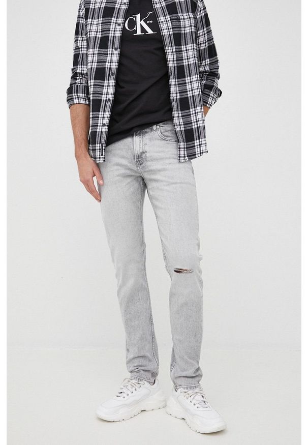 Calvin Klein Jeans jeansy J30J320451.PPYY męskie. Kolor: szary