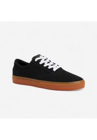 Decathlon - Buty wulkanizowane na deskorolkę dla dorosłych Vulca 500 II czarne. Kolor: czarny. Materiał: kauczuk, skóra. Sport: skateboard