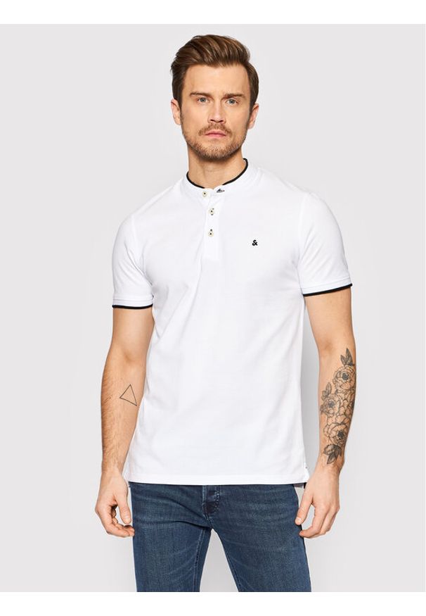 Jack & Jones Polo Paulos 12199711 Biały Regular Fit. Typ kołnierza: polo. Kolor: biały. Materiał: bawełna