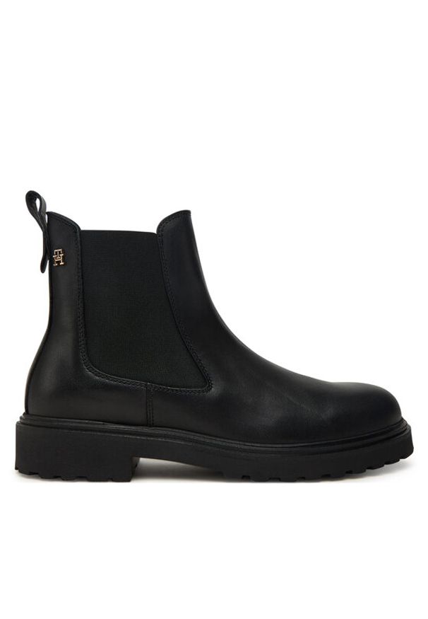 TOMMY HILFIGER - Tommy Hilfiger Sztyblety Cleated FW0FW08766 Czarny. Kolor: czarny. Materiał: skóra