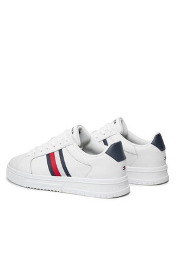 TOMMY HILFIGER - Tommy Hilfiger Sneakersy Supercup Lth Stripes Ess FM0FM04895 Biały. Kolor: biały. Materiał: skóra