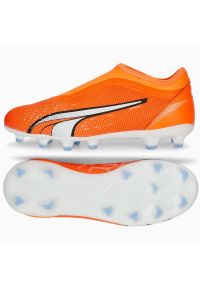 Buty piłkarskie Puma Ultra Match Ll FG/AG Jr 107229 01 pomarańczowe pomarańcze i czerwienie. Kolor: pomarańczowy. Materiał: materiał, syntetyk. Szerokość cholewki: normalna. Sport: piłka nożna #4