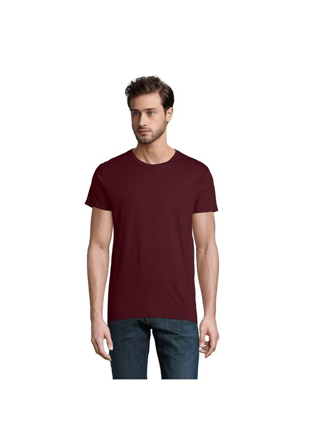 SOL'S - Męska Koszulka Pioneer Z Bawełny Organicznej. Kolor: czerwony, brązowy, wielokolorowy. Materiał: bawełna. Sport: turystyka piesza