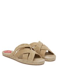 Love Moschino - LOVE MOSCHINO Klapki JA28362G0MIG0104 Beżowy. Kolor: beżowy. Materiał: skóra