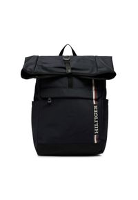 TOMMY HILFIGER - Tommy Hilfiger Plecak Th Monotype Rolltop Backpack AM0AM11792 Granatowy. Kolor: niebieski. Materiał: materiał