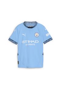 Koszulka piłkarska dla dzieci Puma Manchester City domowa sezon 24/25. Materiał: materiał. Sport: piłka nożna