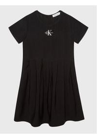 Calvin Klein Jeans Sukienka codzienna IG0IG01680 Czarny Regular Fit. Okazja: na co dzień. Kolor: czarny. Materiał: wiskoza. Typ sukienki: proste. Styl: casual