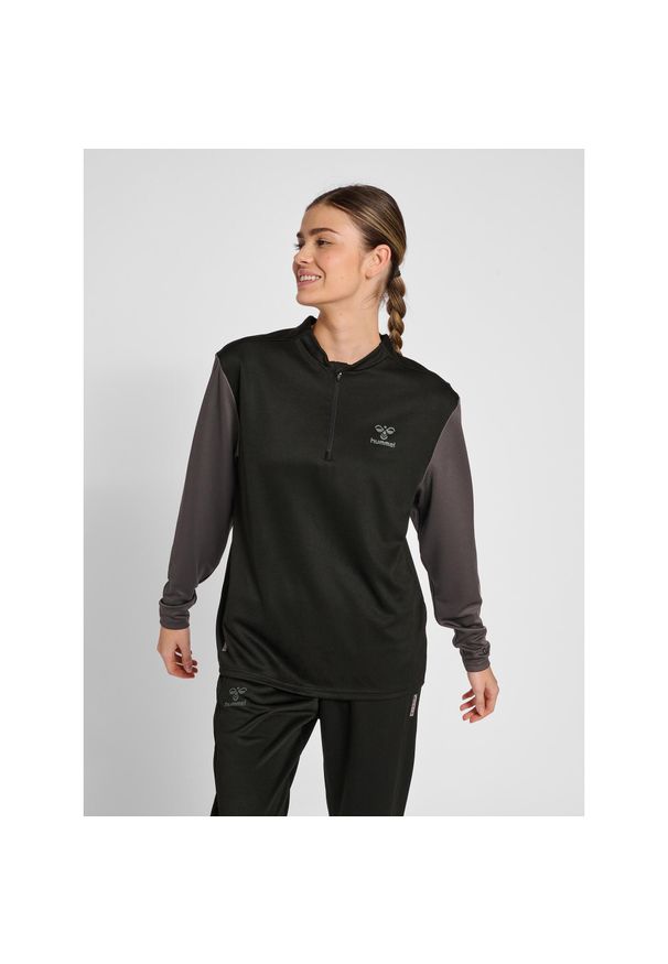 Bluza damska z zamkiem 1/2 z poliestru Hummel Off-Grid. Kolor: czarny. Materiał: poliester. Sezon: zima