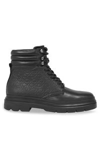 Calvin Klein Trapery Combat Boot Mono HM0HM01211 Czarny. Kolor: czarny. Materiał: skóra