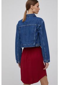 Cross Jeans kurtka jeansowa damska przejściowa. Okazja: na co dzień. Kolor: niebieski. Materiał: materiał. Wzór: gładki. Styl: casual #4